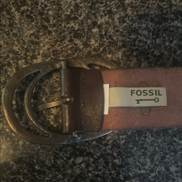 Fossil womens Brown Leather Belt with Silver Buckle - Picture 7 of 12